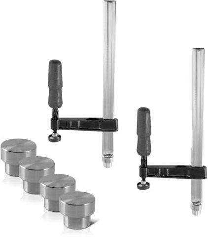 STAHLWERK Schweißtisch-Zubehör-Basic-Set Hochwertige Spann- und Fixierhilfen für D22 Lochsystem mit 2 Schraubzwingen und 4 Spannbolzen