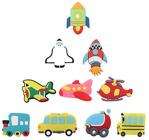 Mobestech 10st Kühlschrankmagnet Verkehr Kühlschrank Aufkleber Weihnachtsbeutel Füller Geschenk Kühlschrankaufkleber Für Kinder Süße Magnete Kieselgel Flugzeug Wagen Kleinkind