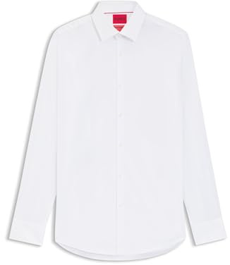 HUGO Herren Kenno Slim-Fit Hemd aus elastischem Baumwoll-Mix
