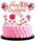 Tortendeko 40. Geburtstag Happy Birthday Kuchen Deko 40 Jahre Frau Rosa Rosegold Tortendeko