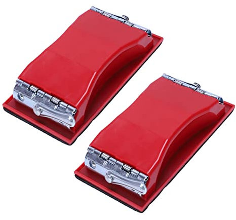 2X Rechteck Papier Koernung Schleifpapier Halterung Hand Rot Schwarz
