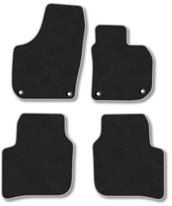 Skoda Superb (2008-2015) Carpet Car Mats | Grey Edge Trim Tailored Fit Floor Mats Full Coverage Protection Accessories Easy Clean Anti Slip Made in the UK