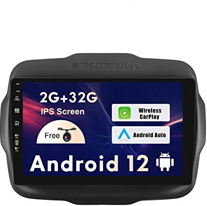 SXAUTO Android 12 IPS Autoradio Per Jeep Renegade (2015-2018) - 2G+32G - Senza fili Carplay & Android Auto - GRATUITI Telecamera - DAB Fast-boot Volante Split-Screen BT5.0 WIFI 4G - 2 Din 9 Pollici
