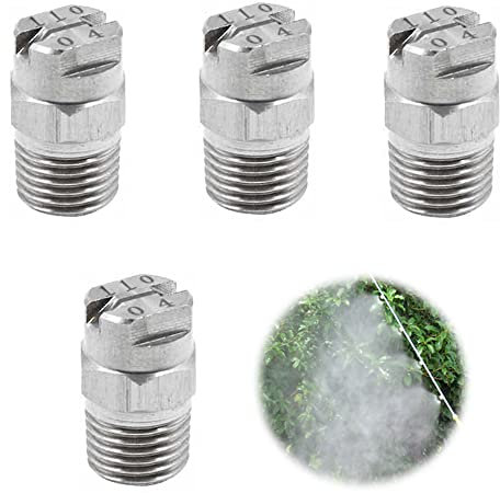 XCSJ 4pcs Punta Per Ugello In Acciaio Inox Ugello Nebulizzatore Ad Alta Pressione Pulitore Pressione Nebulizzatore Lavaggio Accessorio 110 Gradi, Ugello Con Apertura Da 1.3 Mm, Attacco Filettato 1/4