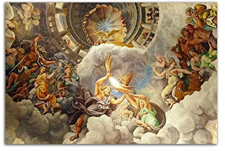 Ölgemälde-Poster, Motiv: griechische Mythologie, Götter, Renaissance, Wandkunst, Bild, Druck, Leinwand, Gemälde, modernes Wohnzimmer, ästhetisches Dekor-Poster (40 x 60 cm, ohne Rahmen)