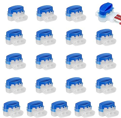 Vueinrg 20 Pezzi Morsetti per Cavi/Cavo, Connettori Elettrici Impermeabili, Set di Connettori per il Filo Perimetrale dei Robot Tagliaerba Cavo Connettore con Gel, per Giardino Esterno Rasaerba Robot