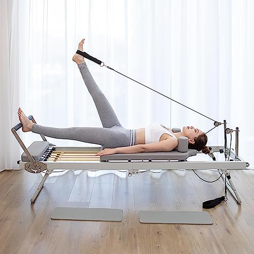 RVUEM Faltbarer Pilates Reformer Pilates Maschine Und AusrüStung üBungs Yoga AusrüStung FüR Den Heimgebrauch Multifunktionales Faltbares Yogabett Geeignet FüR AnfäNger Und Fortgeschrittene