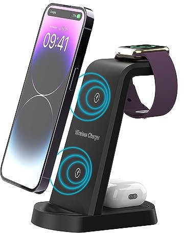 3 in 1 Wireless Charging Station, Wireless Charger Compatible with iPhone 14/14 Plus/14 Pro/14 Pro Max/13/12/11/X, Wireless Charging Stand Dock for iWatch Ultra/8/7/SE/6/5/4/3/2/SE,AirPods 3/2/pro