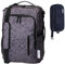 Elephant Handgepäck Reiserucksack großer Rucksack Laptopfach Wäschefach Geheimfach Trolley-Schlaufe Bordgepäck Reise Urlaub Tasche Fly Legends 12900 + im Set mit RFID Hüfttasche (Paisley Grau)