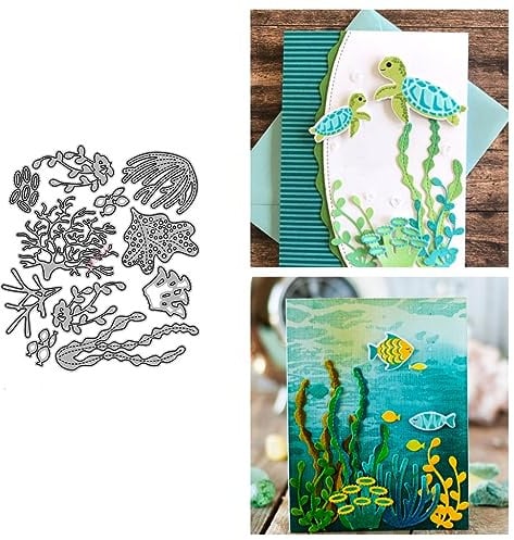 Sredwtk Koralle Algen Stanzschablonen Cutting Dies Geburtstag Weihnachten Papierbasteln Schablonen für Scrapbooking, Fotoalbum, Karte, Papier Dekoration, Geschenk