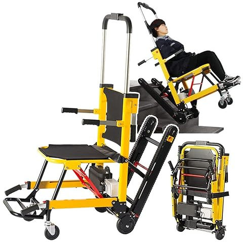 Silla de ruedas eléctrica para subir escaleras (plegable sobre orugas), estilo inteligente, con panel de operación/arriba y abajo, neumáticos amortiguadores/discapacitados y personas mayores