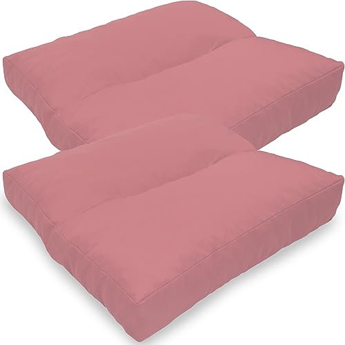 NYVI Loungekissen SunLounge 50x50 cm Fuchsia 2er Set - Outdoor Sitzkissen - Wasserabweisend, Schmutzabweisend, Bequem - Sitzauflage für Stühle, Bänke, Boden - Made in EU