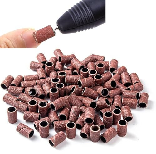 FSYXK 100 Piezas 80# Bandas de Lijado para Manicura Pedicura Brocas de Uñas Lima de Uñas Eléctrica