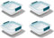 OXO Good Grips Prep & Go - Recipiente para sándwiches y sobras, 4,3 tazas/1,02 l, almacenamiento de alimentos a prueba de fugas para sándwiches y sobras, paquete de 4