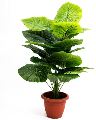 Tecnokit Piante Finte Interno, Piante Artificiali da Esterno realistiche, con vaso incluso, pianta finta, materiale plastico realistico al tatto, adatto per tutti gli ambienti (FILODENDRO 70 CM)