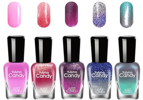 Farbwechselnder Nagellack Set, Temperaturgesteuerter Farbwechselnder Nagellack - Farbtemperaturregelung Nail Polish (Muticolor F Set)