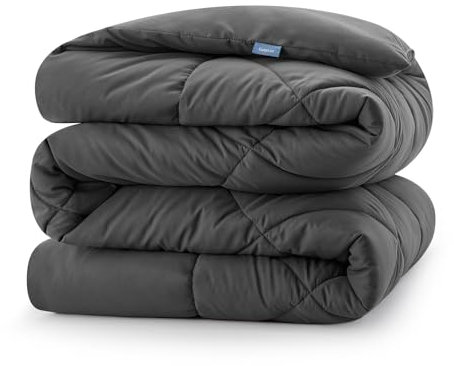 CozyLux Bettdecke 240x260 cm für 4 Jahreszeiten, Steppdecke Mikrofaser 300gsm, Ganzjahresdecke 260x240, Super Weiche Zudecke Schlafdecke Atmungsaktive 240 x 260, Grau