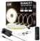 BUNACET COB LED Streifen 6M 24V, LED Strip Dimmbar Naturweiß 4000K, CRI90+ Lichtband LED Band Stripes mit Netzteil und RF Fernbedienung für Küche, Schlafzimmer, Wohnzimmer, Schrank, Spiegel