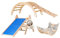 WoodsCraft 4in1 Set: Kletterdreieck mit Rutsche Indoor/Klettern Rampe, Rollenrutsche & Kletterbogen | Holz Montessori Klettergerüst Indoor Spielgeräte | Klettern Kinder Indoor & Klettern Baby