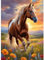 HEIBAGO Pferd 5D Diamond Painting, Blume Full Drill Diamant Painting Sets Für Erwachsene Anfänger, DIY Cross Embroidery Diamant Kunst Sonnenuntergang Diamond Art Bilder Für Home Wand Dekor 30 * 40cm