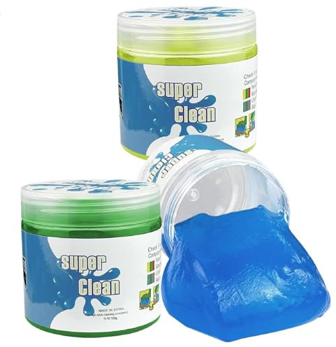 Kiuiom Gel Nettoyant pour Voiture,Slime de Nettoyage la Poussière,Gel Nettoyant de Clavier 3PC Nettoyant Intérieur de Voiture Réutilisable pour Clavier Ordinateurs Portables Imprimante Appareil Photo
