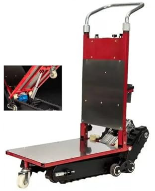 Kletterkarre, Leises elektrisches Treppensteigfahrzeug, Frachthandhabungswagen, Raupen-Auf- und Ab-Treppensteiger, Klappwinkel einstellbar, Hohe Tragkraft(400KG 1200W)