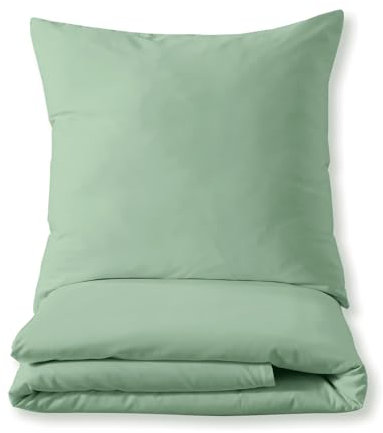 Luxuriöses Bettset aus Mako-Satin 100% Baumwolle 135x200 155x220 200x200 200x220, Größe:135 x 200 cm, Farbe :Mint-Grün