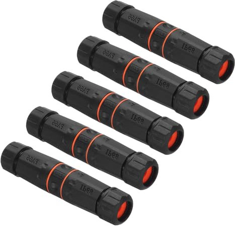 sourcing map Waterproof RJ45 Coupler, Dual Head Shielded Female to Female Waterproof IP68 Ethernet Outdoor LAN Cable Connector for Cat6/Cat5e/Cat5, Pack of 5 (Orange)