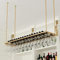 Weinglasregal, Decken-Weinglashalter und Flaschenhalter mit Champagner-Stielgläsern, zum Aufhängen, Weinregal für Bar und Küche, schwebender Organizer, Regale, goldfarben, Heimdekoration