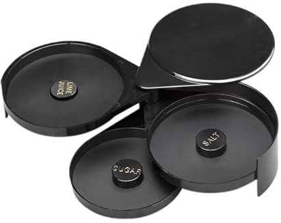Rimmer en verre, plat à margarita, plat à cocktail, verre portable pour cocktail, salier à margarita noir avec 3 niveaux, outils de barman pour une meilleure préparation des boissons