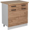 Vicco Küchenunterschrank R-Line, Goldkraft Eiche, 80 cm AP Eiche