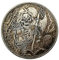DLQLL Halloween Totenkopf Sanduhr Messing versilbert versilbert Streunung Medaillon -Default