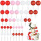 RIBBOOO Lot de 40 boules de décoration de gâteau en mousse pour anniversaire, pâtisserie, fête prénatale, anniversaire de mariage (rouge, rose, blanc)