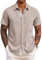 COOFANDY Chemise Homme Chemise Été Chemisette Homme Manches Courtes Légère Décontractée Kaki 5XL