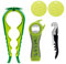 Jar Opener Set - 5-Pack Multi-Purpose Can Openers, Kitchen Tools for Hand Weakness, Elderly and Arthritis Patients, Cork, Beer Bottle Opener Non-Slip Heat Insulation Silicone Mat(Green and Yellow)