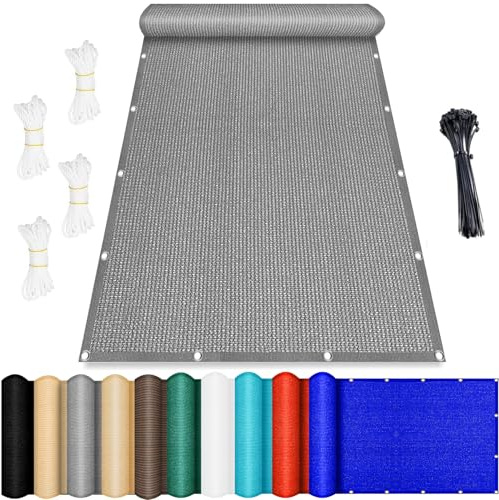 Rechteckig Sonnensegel 285 x 300 cm, Sonnenschutz Reißfest 98% UV Schutz Atmungsaktiv Sonnen Segel, Schattennetz mit Ösen Und Kordel (Support Customization), für Terrasse, Garten, Balkon, Hellgrau