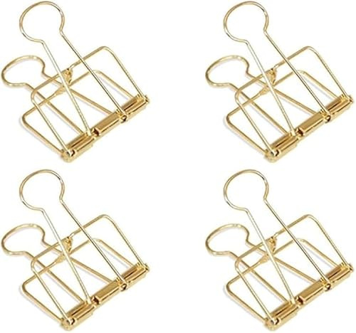4Pcs Gold Hollow Out Long Tail Wire Binder Clips Paper Binder Clip Large 51mm Binder and Paper Clips, Office Products Small in Size and Light in Weight