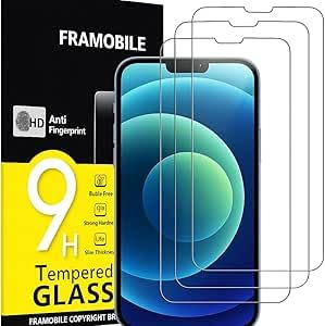 FRAMOBILE Lot de 3, Verre Trempé pour iPhone 11, iPhone XR, Film Protection écran -sans Bulles d'air -Ultra Résistant (0,33mm HD Ultra Transparent) Dureté 9H Glass