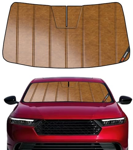 Pigenius Windshield Sunshade for Honda Accord 2023-2026, Custom Front Window Sun Shade - Leather