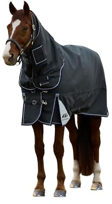 WeatherBeeta ComFiTec Ultra Turnout Detach-A-Neck 100g, Charcoal, 6'6