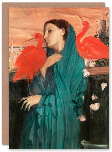 Artery8 Edgar Degas Art Card Young Woman with Ibis Birds