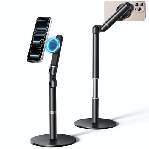 Nauttxon Height Angle Adjustable Magnetic Phone Holder [26-62cm] | Cell Phone Holder for Video Recording Cooking Excising Working for iPhone 17 16 15 14 Pro Max Air