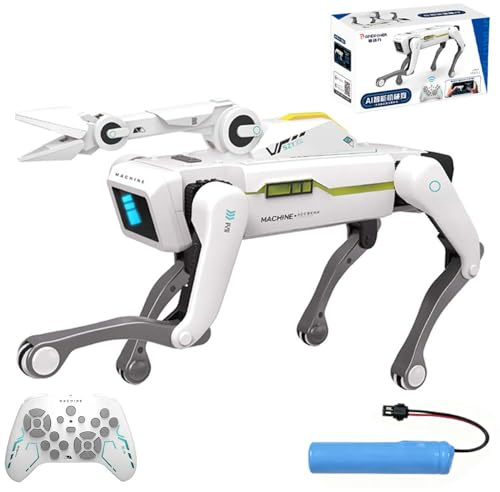 X-Verse Robot per cani RC per bambini, giocattolo telecomandato, interazione vocale e clip a maniche lunghe, programmabile danza cane robot, regali per ragazzi ragazze 3-12 anni