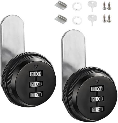 Dulynva 2 Pezzi Password Serratura per Armadietto, Serratura Cassetta Postale con Codice Password a 3 Cifre, Serratura Combinazione Armadietto, per Cassetta del Cassetto del Cabinetto (Nero)