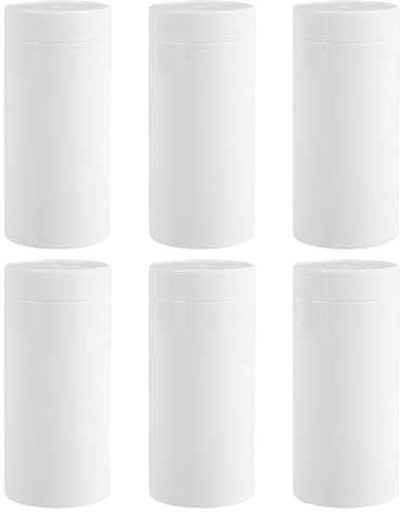 WOONEKY Nachfüllbare Deodorantbehälter aus Kunststoff mit Drehverschluss 6 15ml Weiß für Feste Kosmetikprodukte und Tägliche Anwendung