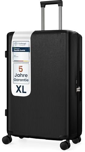 4FLY Leichter Premium Hartschalen-Reisekoffer XL - Groß 78cm (103L) – Großer Trolley Koffer mit TSA-Schloss, 4 Spinner-Doppelrollen & Aluminium-Teleskopgriff, Aufgabegepäck Reisegepäck