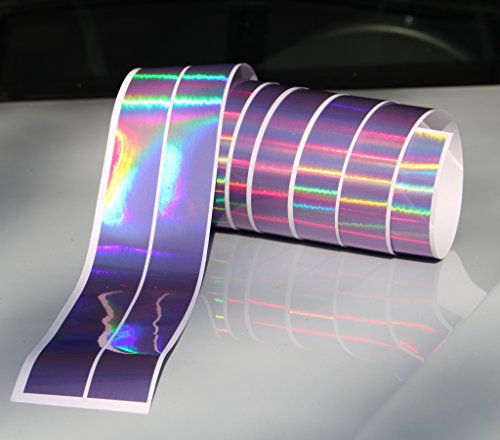 Chrom Hologramm Zierstreifen Folie Klebefolie Aufkleber Dekorstreifen KX008 (Hologramm Lila, 4Meter x 30mm)