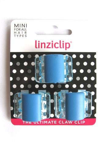 LinziClip Mini The Ultimate Claw Clip 3 Pack Matt Blue/Clear Wings