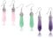 KISSPAT 3 Pair Of Real Natural Quartz Crystal Gemstone Chakra Dangle Earrings (H-3 pairs)