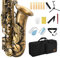 Eastar Altsaxophon Vintage Sax Eb E Flach Alt Saxophon Student Anfänger Set AS-Ⅱ-Ab mit Tragetasche, Mundstück, Gurt, Blätter, Ständer, Reinigungsbürste (Bronze)